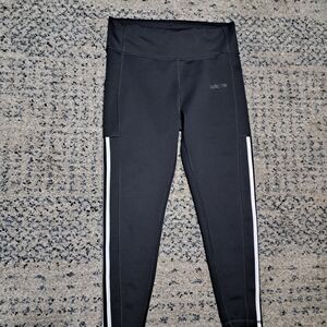Adidas Charcoal Grey Leggings with White Stripes